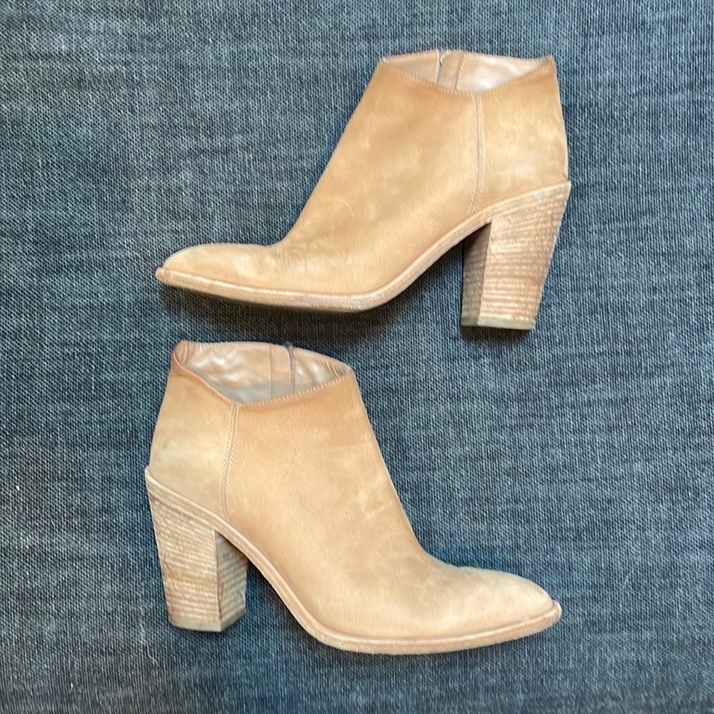 Vince Leather Ankle Booties Size 38
